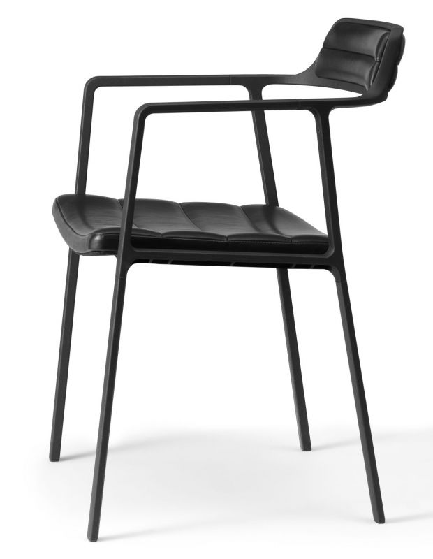 Chair black aniline leather Vipp
